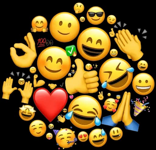 Illustration of lots of emojis stacked