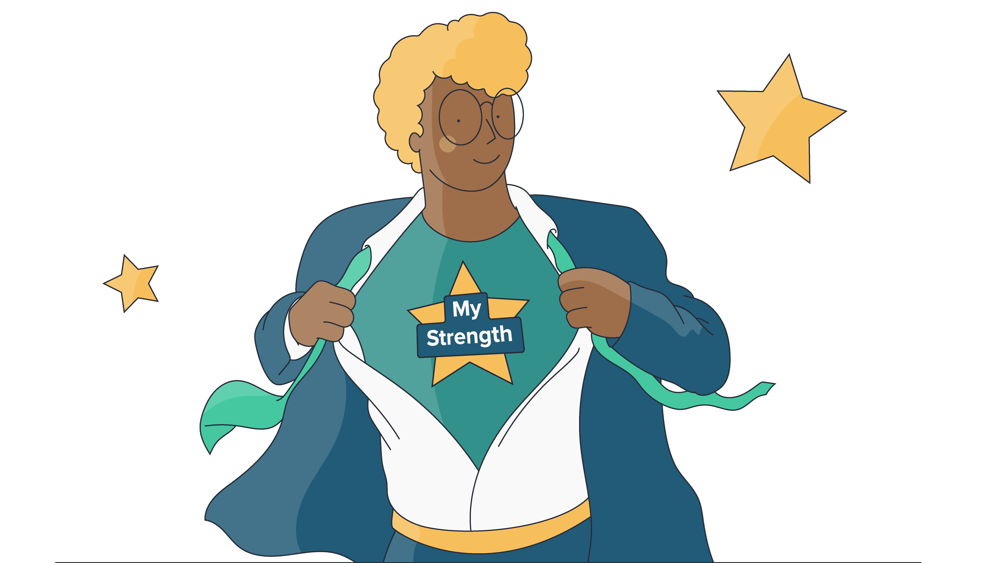 a man smiling because he discovered his strengths and his dream job